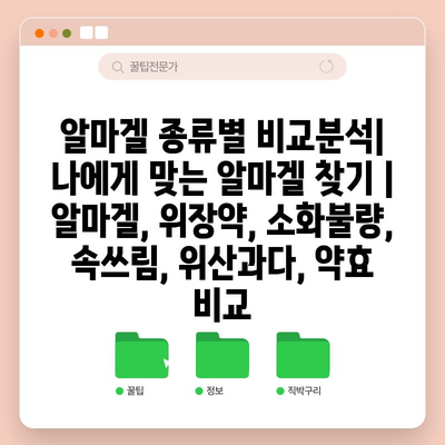 알마겔 종류별 비교분석| 나에게 맞는 알마겔 찾기 | 알마겔, 위장약, 소화불량, 속쓰림, 위산과다, 약효 비교