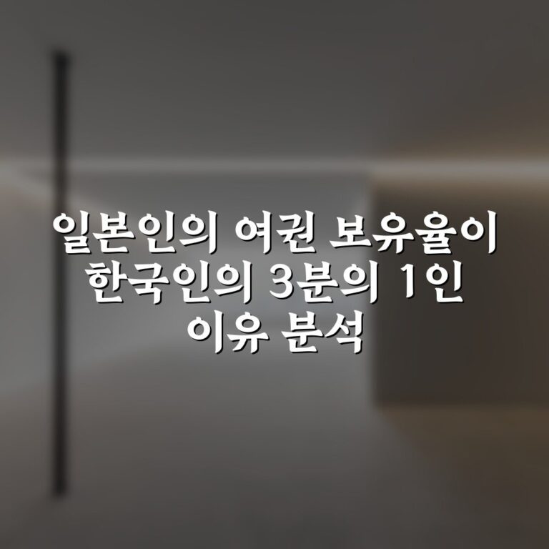 일본인의 여권 보유율이 한국인의 3분의 1인 이유 분석