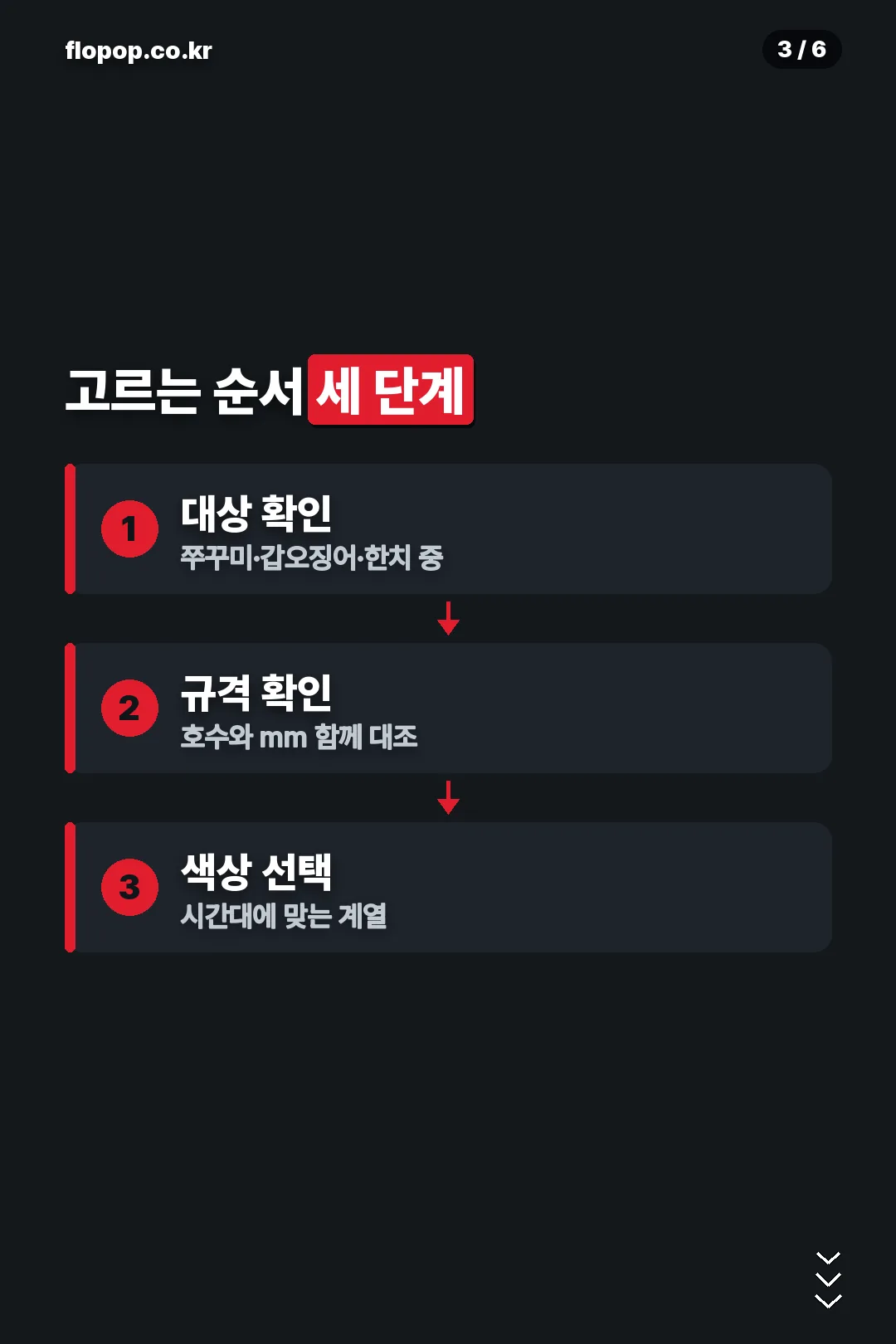고르는 순서 세 단계