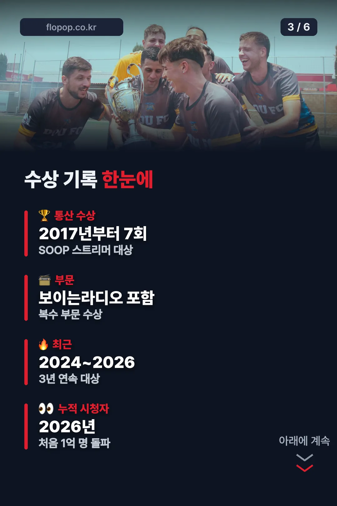 수상 기록 한눈에 보기
