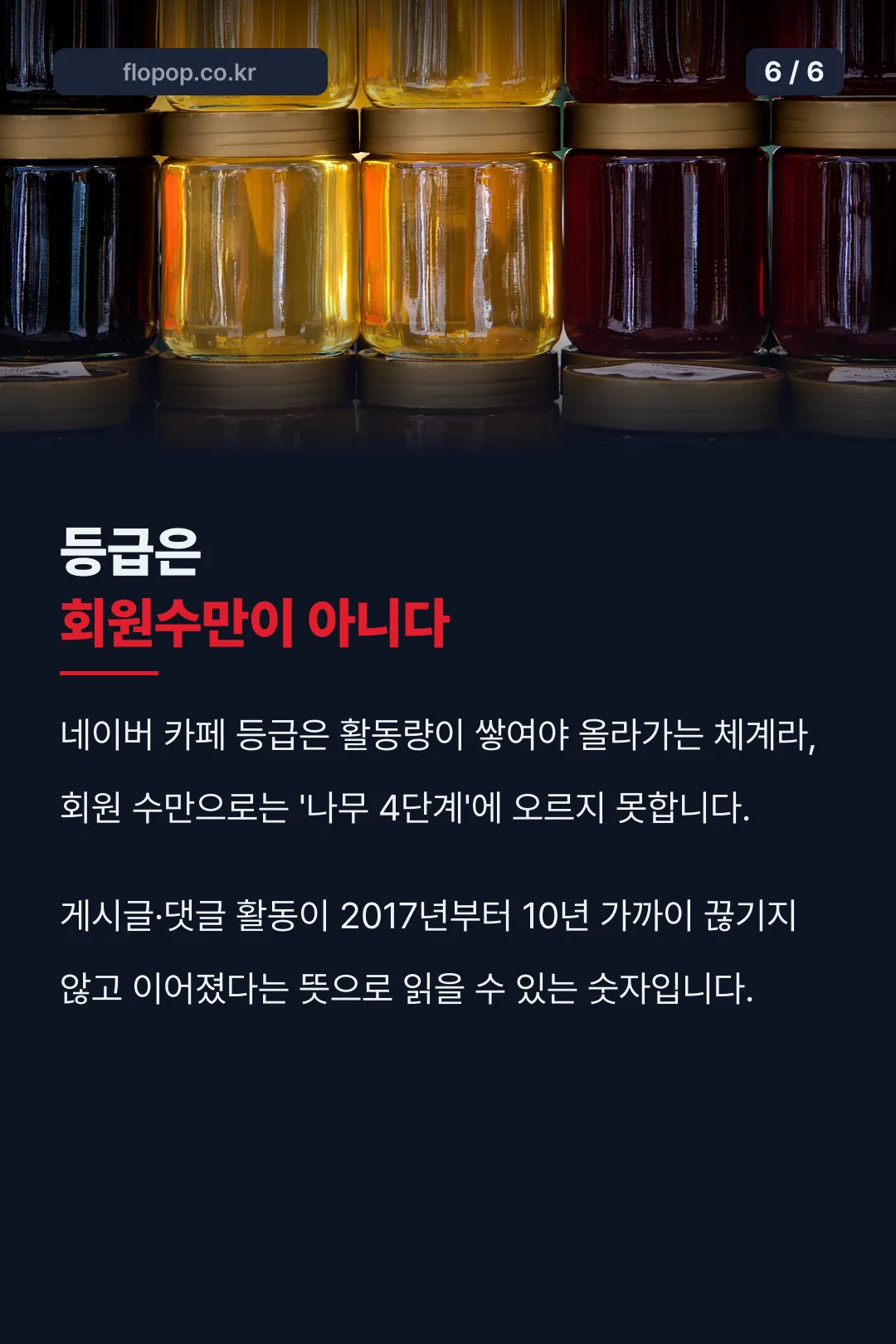 카페 등급은 활동량 지표
